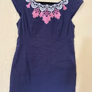 Lilly Pulitzer Navy Blue Dress with Pink Accents